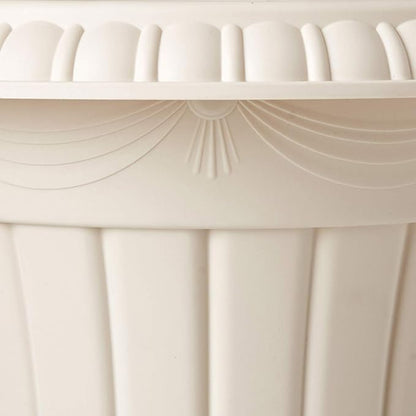 Arcadia Garden Products PL00BG Classic Traditional Plastic Urn Planter, 16” x 18”, Beige