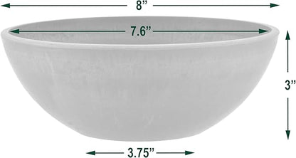 PSW Pot Collection M20C 8-inch Plastic/Stone/Wood Composite Low Bowl Planter – No Drainage Hole (Drillable), Shallow Indoor/Outer Pot for Succulents, Bonsai, Fairy Gardens, Herbs, Chocolate