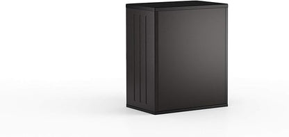 Suncast Heavy-Duty Resin Outdoor Storage Cabinet, 30" W x 20.25" D x 36" H Dark Grey Base Garage Storage Cabinet with Lockable Doors and Metal Reinforced Shelves, Made in The USA