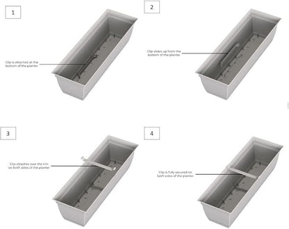 The HC Companies 24" Eclipse Plastic Window Box 7.76"x24"x6.57" in Black Color