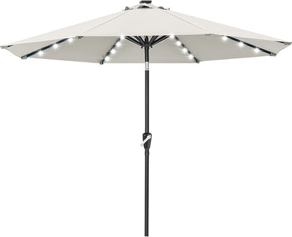 ABCCANOPY Durable Solar Led Patio Umbrellas with 32LED Lights 11FT (Light Beige)