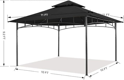 MASTERCANOPY Outdoor Garden Gazebo for Patios with Stable Steel Frame (11x11, Deep Grey)