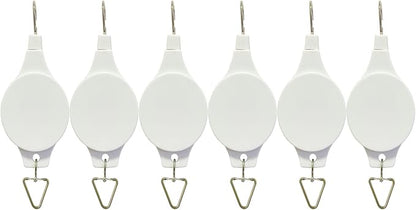 Pack Plant Hook Pulley, Retractable Plant Hanger Easy Reach Hanging Flower Basket for Garden Baskets Pots and Birds Feeder Hang High up and Pull Down to Water Or Feed (White 6Pack)