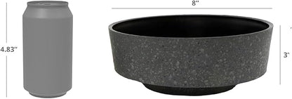 The HC Companies 8 Inch Round Plastic Succulent Capri Bowl Decorative Indoor Flower Succulent Planter Pot with Drain Plug Hole, Vanilla Bisque (2 Pack)
