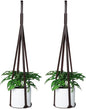 Plant Hangers PU Leather 2Pcs Hanging Planters for Indoor and Outdoor for Wall Decor, Modern Minimalist Home Decoration for Plants Lovers Leather Rope (Plant and Pot Not Included) (Coffee)