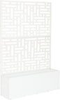Oakland Living 6 ft. X 4 ft. White Freestanding Metal Privacy Screen Room Divider with Flower Box