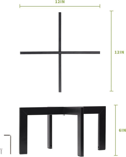 IZIDDO Plant Stand Indoor Outdoor,Metal Mid-Century Pot Stand,Modern Plant Holder Rattan Flower Plant Stool,Low Short Plant Stands for Indoor Fit 5-12 Inch Pot,Black(Pot & Plant Not Included)