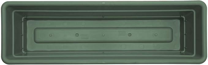 Bloem Dura Cotta 18" Basil Resin Rectangle Window Box Planter with Saucer Tray for Indoor and Outdoor Gardening