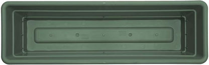 Bloem Dura Cotta 18" Basil Resin Rectangle Window Box Planter with Saucer Tray for Indoor and Outdoor Gardening