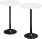 Flamaker Round Bistro Pub Table Modern Style Metal Base MDF Top Cocktail Bar Table Counter Bar Height for Pub, Dining Room, Party (2, White-Black)