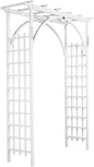 VINGLI 85in Wooden Arbor, Wedding Arch for Ceremony, Wood Trellis for Plant Climbing, Christmas Decor Pergola for Garden Backyard, Lawn (White)