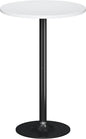 Flamaker Round Bistro Pub Table Modern Style Metal Base MDF Top Cocktail Bar Table Counter Bar Height for Pub, Dining Room, Party (1, White-Black)