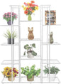 MTB Garden 5 Tier 14 Potted Metal Large Plant Stand for Indoor Outdoor Flower Pot Display Planter Shelf, White