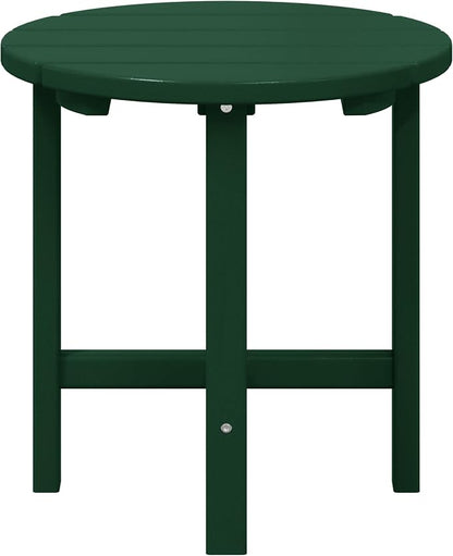 WestinTrends Dylan Adirondack Round Outdoor Side Table, Dark Green by WestinTrends
