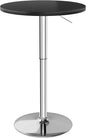 Flamaker Round Bistro Pub Table 23.6 Inch Height Adjustable 360° Swivel Bar Table Metal Base for Pub, Dining Room, Party (1, Black-Silver)