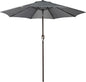 Blissun 9' Outdoor Patio Umbrella, Outdoor Table Umbrella, Yard Umbrella, Market Umbrella with 8 Sturdy Ribs, Push Button Tilt and Crank