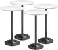 Furmax Bistro Pub Table Round Bar Height Cocktail Table for Home Bar, Small Round Bar Tables for Party, Dining Room, Living Room and Wedding, Metal Base MDF Top Obsidian, 40.6 Inch Height (4, White-1)