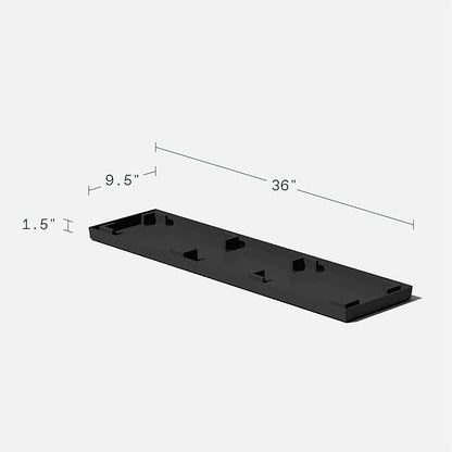 Veradek Midori Long Trough Planter (Black, 39 inch - 2 Pack with 2 Saucer Trays)