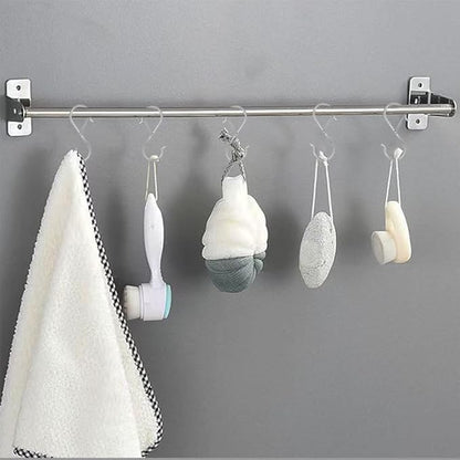 48 Pack S Hooks for Hanging, 3.5 inch Heavy Duty Metal S Hooks with Safety Buckle S Shaped Hooks Pot Rack Closet Hooks for Hanging Plants, Clothes, Kitchen Utensil, Pots, Pans, Bags (Silver)