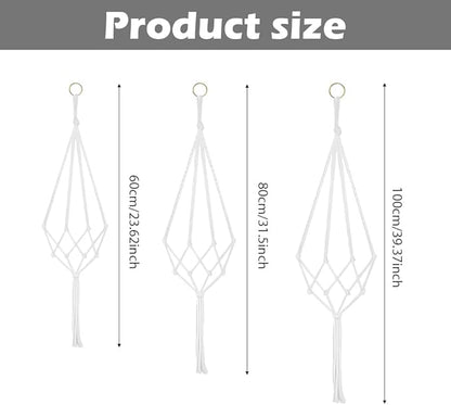 6 Pack Macrame Hanging Planter Holder 3 Sizes Indoor Hanging Planter Basket,Hanging Planter Basket Rope Holder Bohemian Hanging Planter for Home Bedroom Window Farmhouse Decor