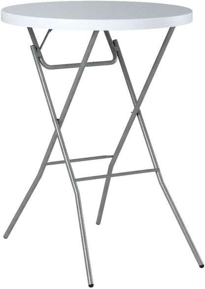 Best Choice Products 32in Bar Height Folding Table, Round Indoor Outdoor Accessory for Patio, Backyard, Dining Room, Events w/Thick Table Top, Metal Frame, Locking Legs, 330lb Weight Capacity - White | Bar Height, Indoor Outdoor, Patio, Backyard, Dinin...