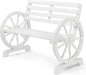 VINGLI Rustic Wooden Wheel Bench Outdoor Bench, Patio Bench Wagon Slatted Seat, Garden Benches for Outdoors 350lbs High Capacity, Weather Resistance (White, 41in)