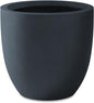 Kante 10 Inch Dia Round Concrete Planter, Indoor Outdoor Large Plant Pot with Drainage Hole and Rubber Plug for Home Patio Garden, Charcoal