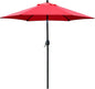 Sunnyglade 7.5' Patio Umbrella Outdoor Table Market Umbrella with Push Button Tilt/Crank, 6 Ribs (Red)