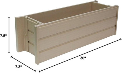 New Age Garden EPWB103-R30 ecoFLEX Rectangular Flower or Herb Window Box, 30" Wide, Tan