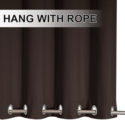 NICETOWN Outdoor Curtain 95 Long for Patio Waterproof, Thermal Insulated Blackout Curtain/Drape with Grommets on Top and Bottom for Indoors and Outdoors (1 Piece, 52 Inch by 95 Inch, Toffee Brown)