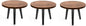 Indoor Plant Stand,Wood Mid Century Plant Table in Walnut Finish,Tall Plant Stand for Flower Pot,Modern Round Small Side End Table with Raised Design (Walnut (no Raised), 12"x10.8" 3 Pack)