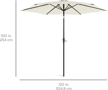 Best Choice Products 10ft Outdoor Table Compatible Steel Polyester Market Patio Umbrella w/Crank and Easy Push Button Tilt