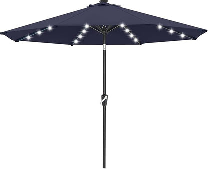 ABCCANOPY Durable Solar Led Patio Umbrellas with 32LED Lights 11FT (Deep Blue)