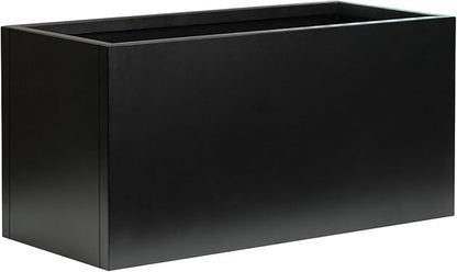 Galvanized Steel Metal Planter 25" L x 11" W x 13" H Rectangular Indoor Black Planter Box Large Outdoor Planters Steel Commercial Residential for Patio, Garden