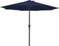 MEWAY 9ft Patio Umbrella Outdoor Table Umbrellas with Push Button Tilt and Crank, Market Umbrella 8 Sturdy Ribs for Deck, Garden, Pool and Backyard, Navy