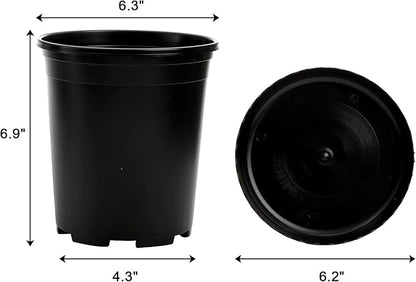 Fasmov 10PCS 1 Gallon Durable Nursery Pot Garden Flower Pots Nursery Plant Container Kit with 10 Pcs Matching Pallets, Black