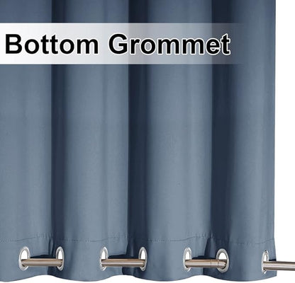 NICETOWN 2 Panels Outdoor Curtains for Patio Waterproof, Rustproof Top & Bottom Grommet Windproof Drapes Thermal Insulated Blackout Outdoor Blinds for Porch/Gazebo, W52 x L84, Stone Blue
