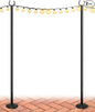 10FT String Light Poles for The Outdoor, Heavy Duty Metal Lighting Stand Pole for Hard Soil Wood Backyards Patio Weddings Holiday Party Decorations 2 Pack