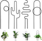 Small Plant Trellis for Climbing Plants Indoor - 13.8 Inch Trellis Indoor with Different Patterns for Vine Ivy Flower Plant Support, Metal Garden Trellis for Potted Plants, Set of 4 (Black)