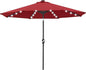 ABCCANOPY Durable Solar Led Patio Umbrellas with 32LED Lights 11FT (Wine Red)