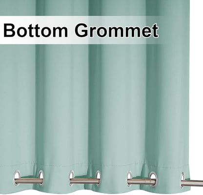 NICETOWN 2 Panels Aqua Blue Weighted Outdoor Curtains for Patio Waterproof, Rustproof Grommet on top & Bottom Windproof Cold & Heat Block Privacy Outdoor Blinds for Valley/Pool, W52 x L84