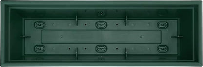 Bloem Dayton Window Box Planter: 24" - Turtle Green - 100% Recycled Durable Plastic Box, Elevated Feet, for Indoor and Outdoor Use, Gardening, 5 Gallon Capacity