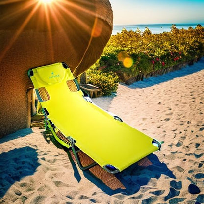 Ostrich the Original Chaise 72 x 22 Inch Lounge Portable Reclining Lounger, Outdoor Patio, Beach, Lawn, Camping, or Pool Tanning Chair, Lime Green