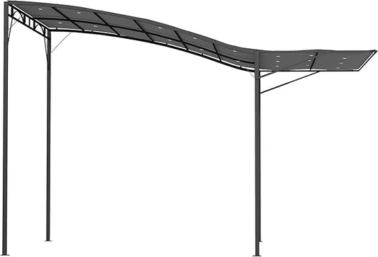 Outsunny 10' x 8' Outdoor Pergola and Patio Gazebo, Extendable Side Awning, Sun Shade Shelter for Garden, Camper, Deck, Doors and Windows, Dark Gray