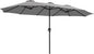 SUPERJARE 15FT Outdoor Umbrella for Patio, Double sided Pool Umbrellas with Fade Resistant Canopy, Large Table Umbrella for Deck, Market, Backyard - Gray