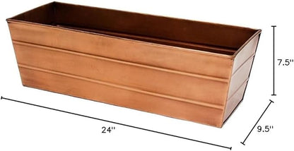 Achla Designs C-20C Copper Plated Flower Box, Medium Window Flowerbox Planter