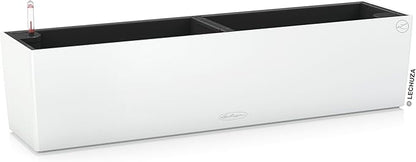 Lechuza 15680 Balconera Color 80 Self-Watering Planter for Indoor and Outdoor Use, 31" x 7" x7", White Matte