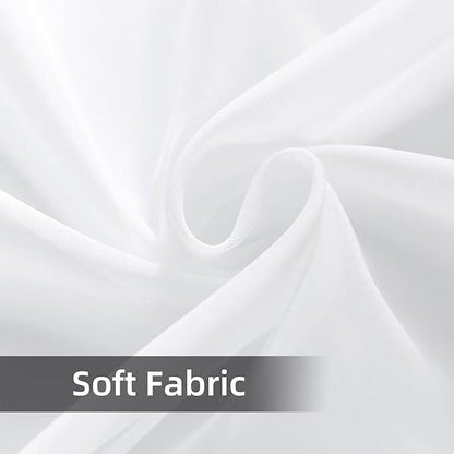 SpaceDresser Waterproof Outdoor Sheer Curtains for Patio - 2 Panels Rod Pocket Indoor Voile Sheer Curtain for Living Room,52W x 96L inch, White