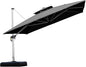 PURPLE LEAF 11 Feet Double Top Deluxe Square Patio Umbrella Offset Hanging Umbrella Outdoor Market Umbrella Garden Umbrella, Black