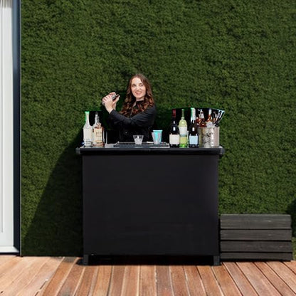 GoBar PRO Commercial Grade Portable Bar Table - Mobile Bartender Station for Events - Includes Black Skirt and Carry Case - Standard or LED